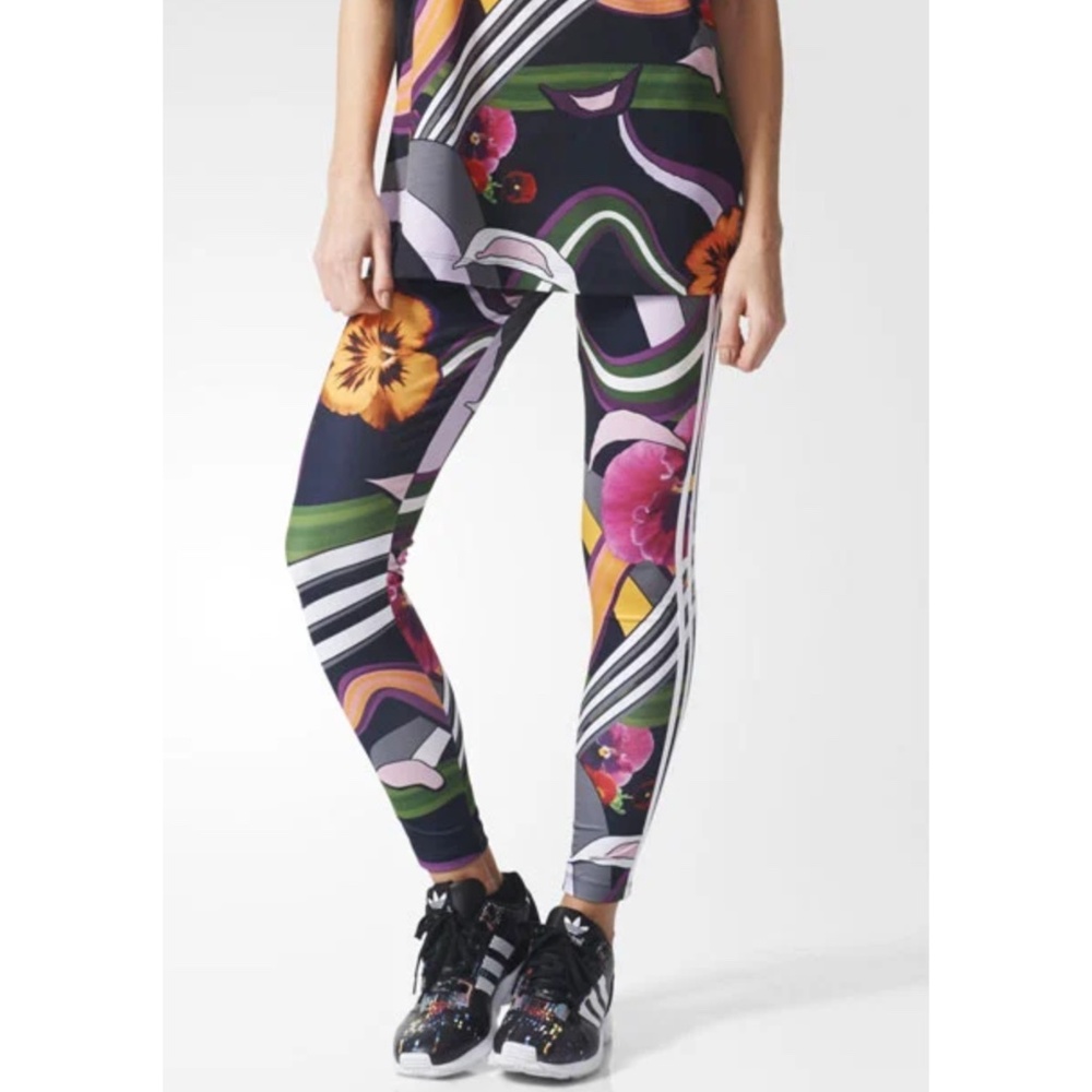 Adidas Originals x Farm Rio Women's Floral Burst Leggings Colorful Large